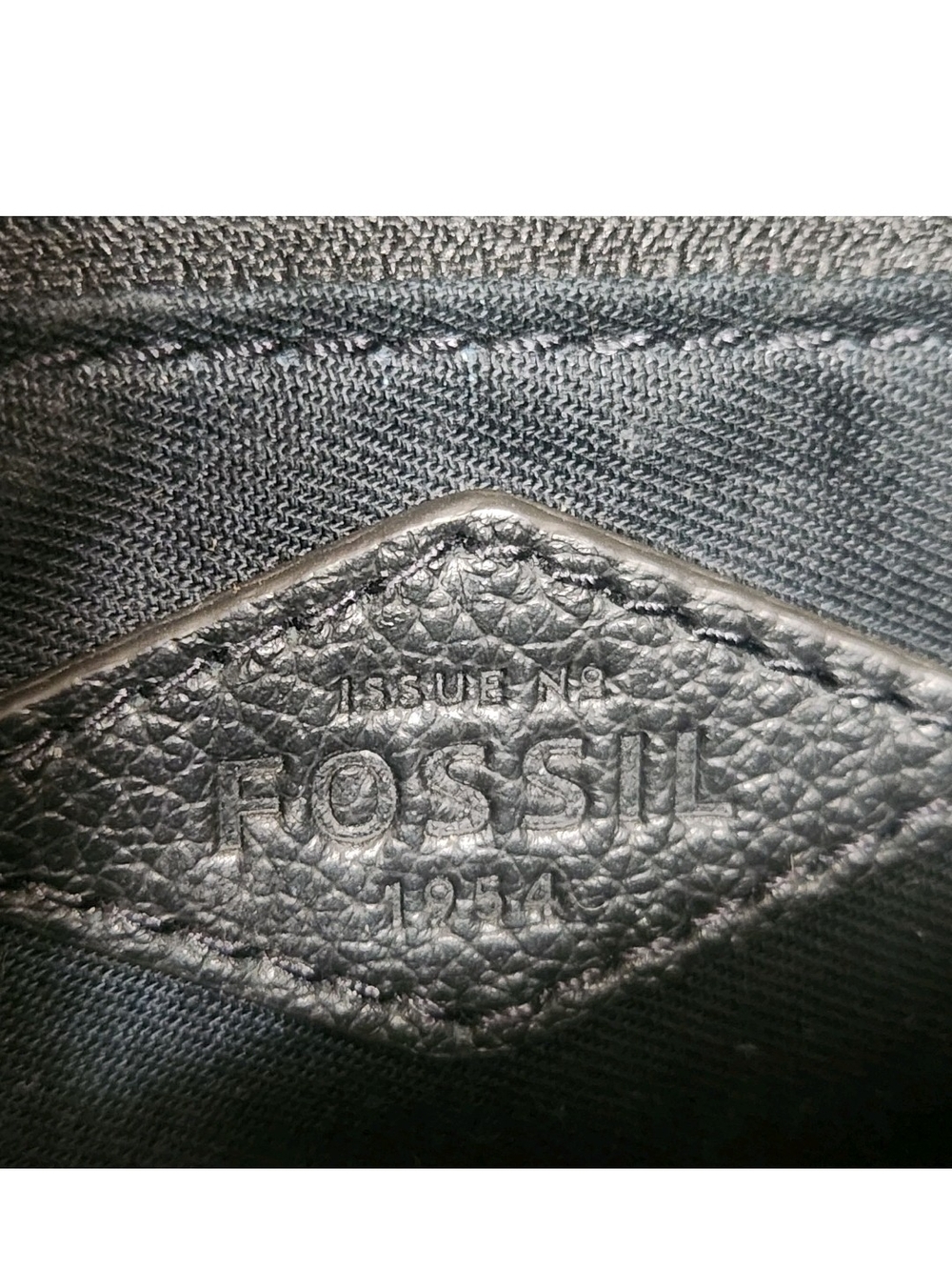 Vtg Fossil Black Pebbled Cowhide Leather Crossbody Shoulder Bag Classic 8x6x3 - Picture 8 of 16